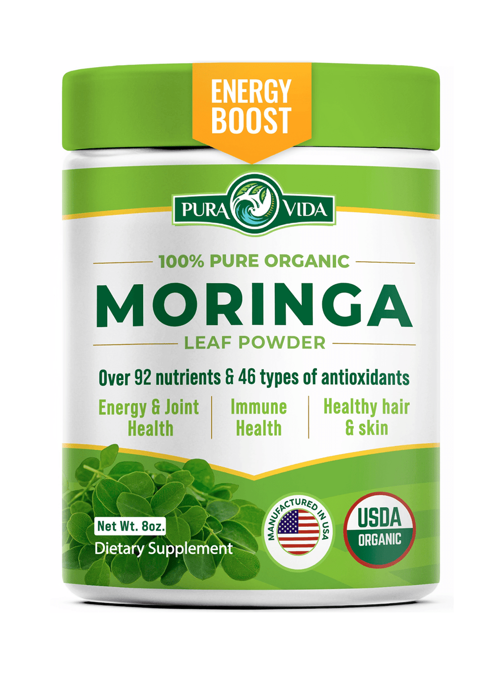 Moringa Leaf Powder Pura Vida 8oz (226g)